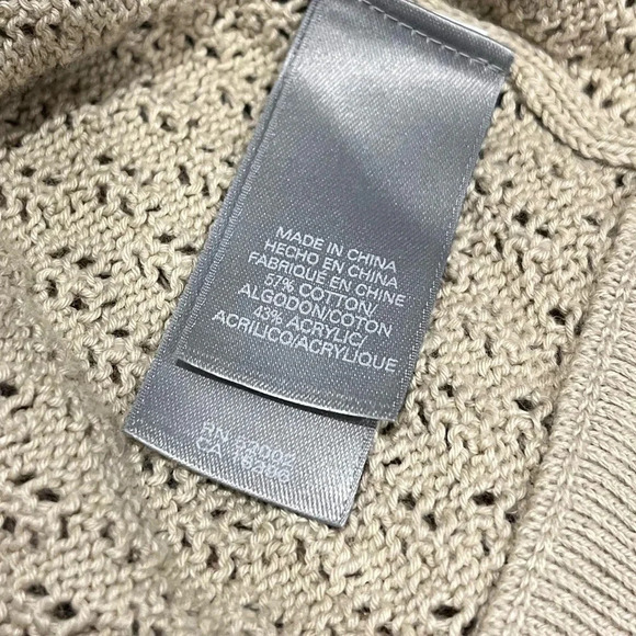 LIZ CLAIBORNE tan open front cardigan size M - Picture 3 of 8